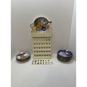 Danbury Mint Garfield Perpetual Wall Calendar/Wooden Tiles & Plates Complete